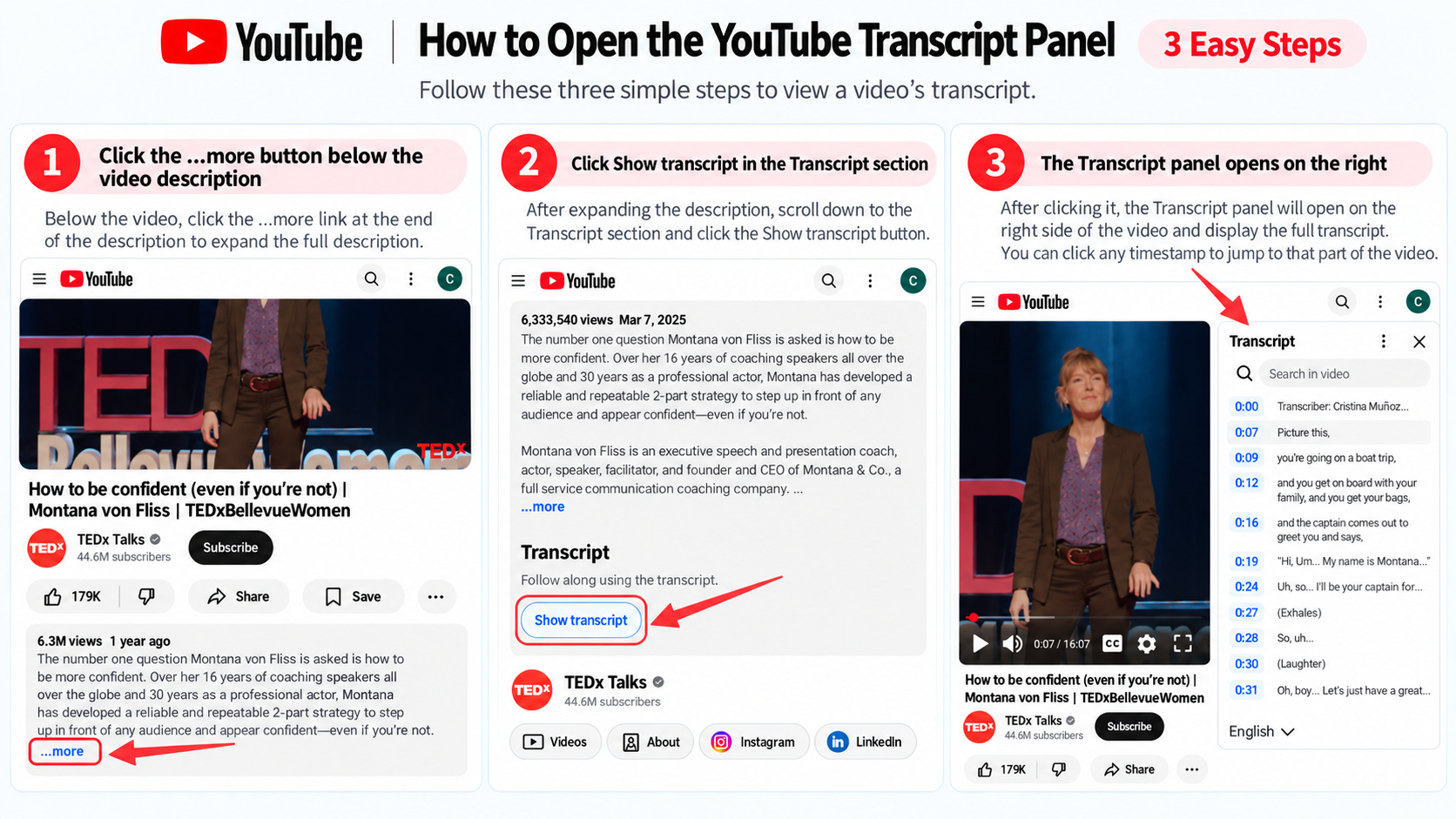 Copy the Transcript from YouTube