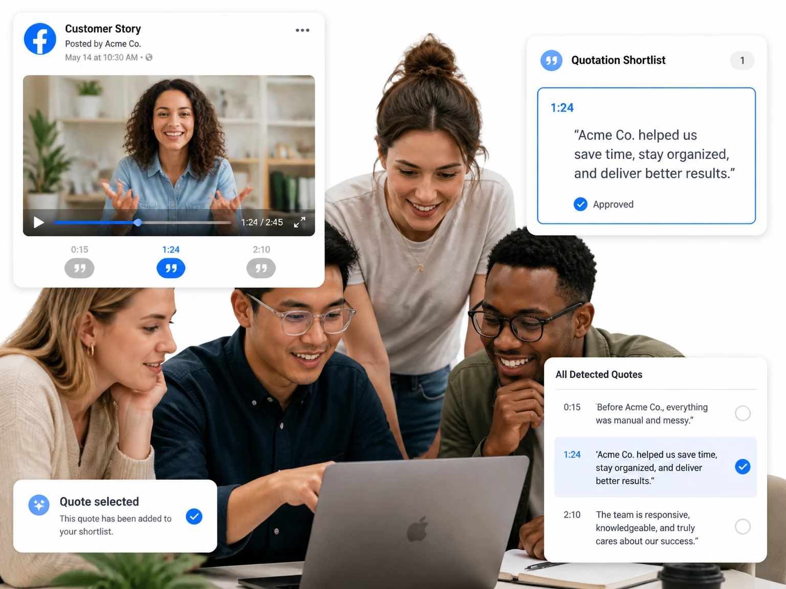 Organisieren von Kundeninterviews aus einem Facebook-Transkript