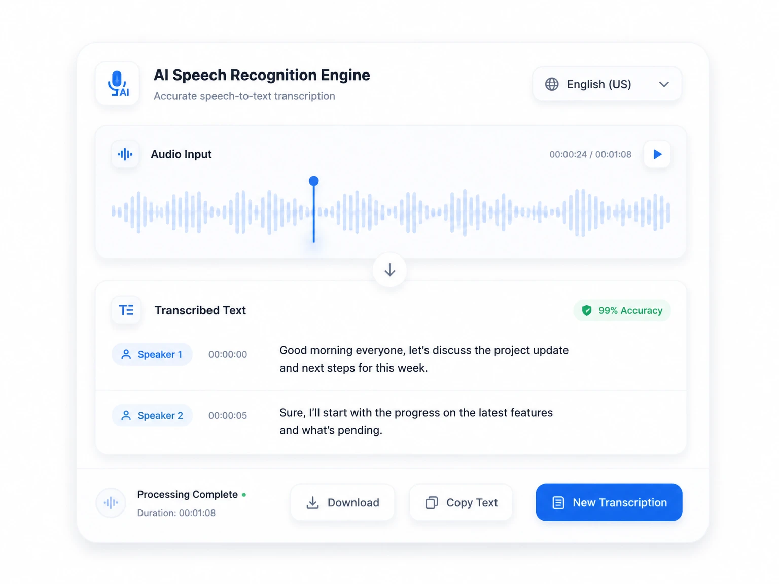 High-accuracy video transcript generator