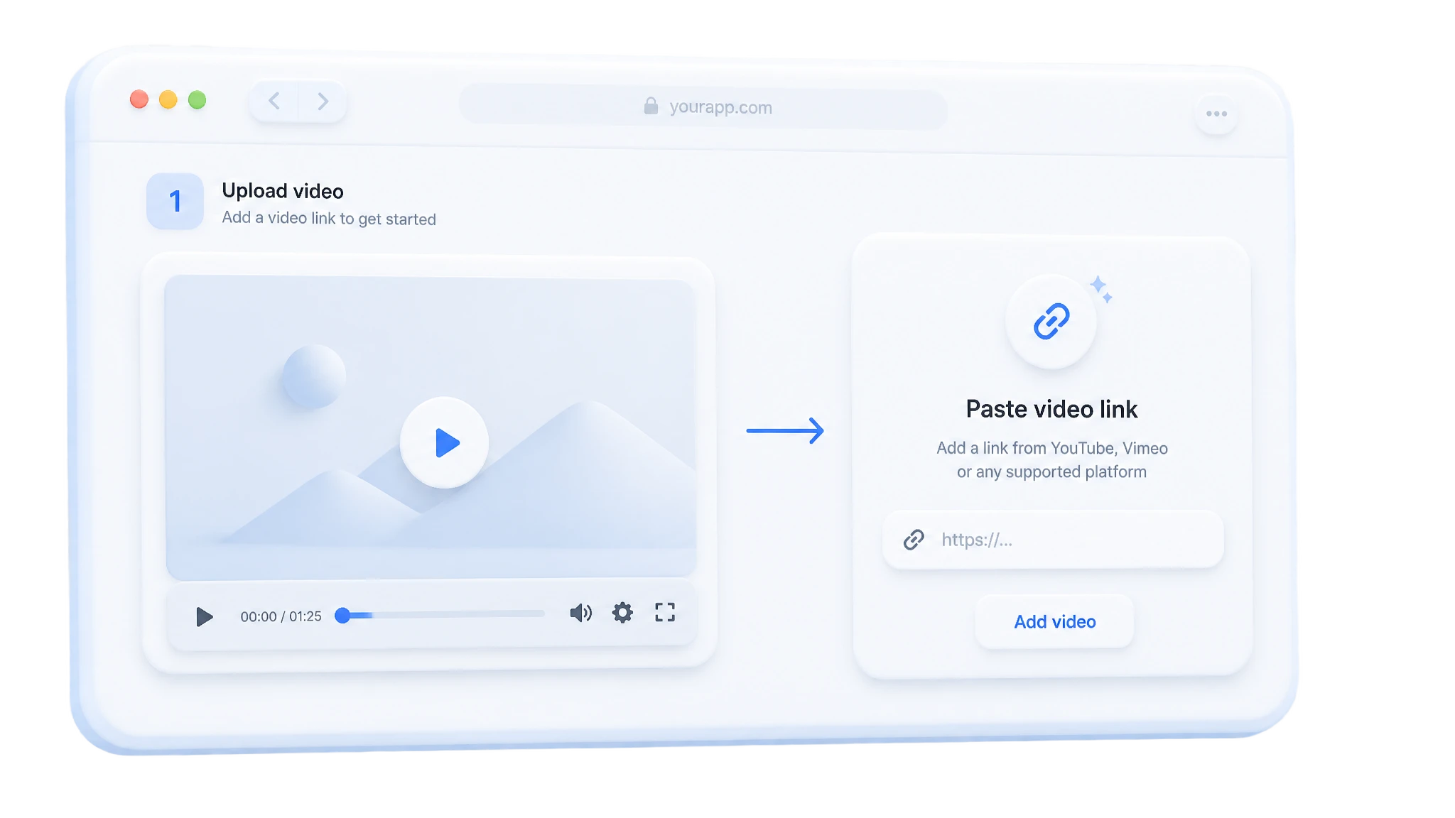 Upload or paste your video link