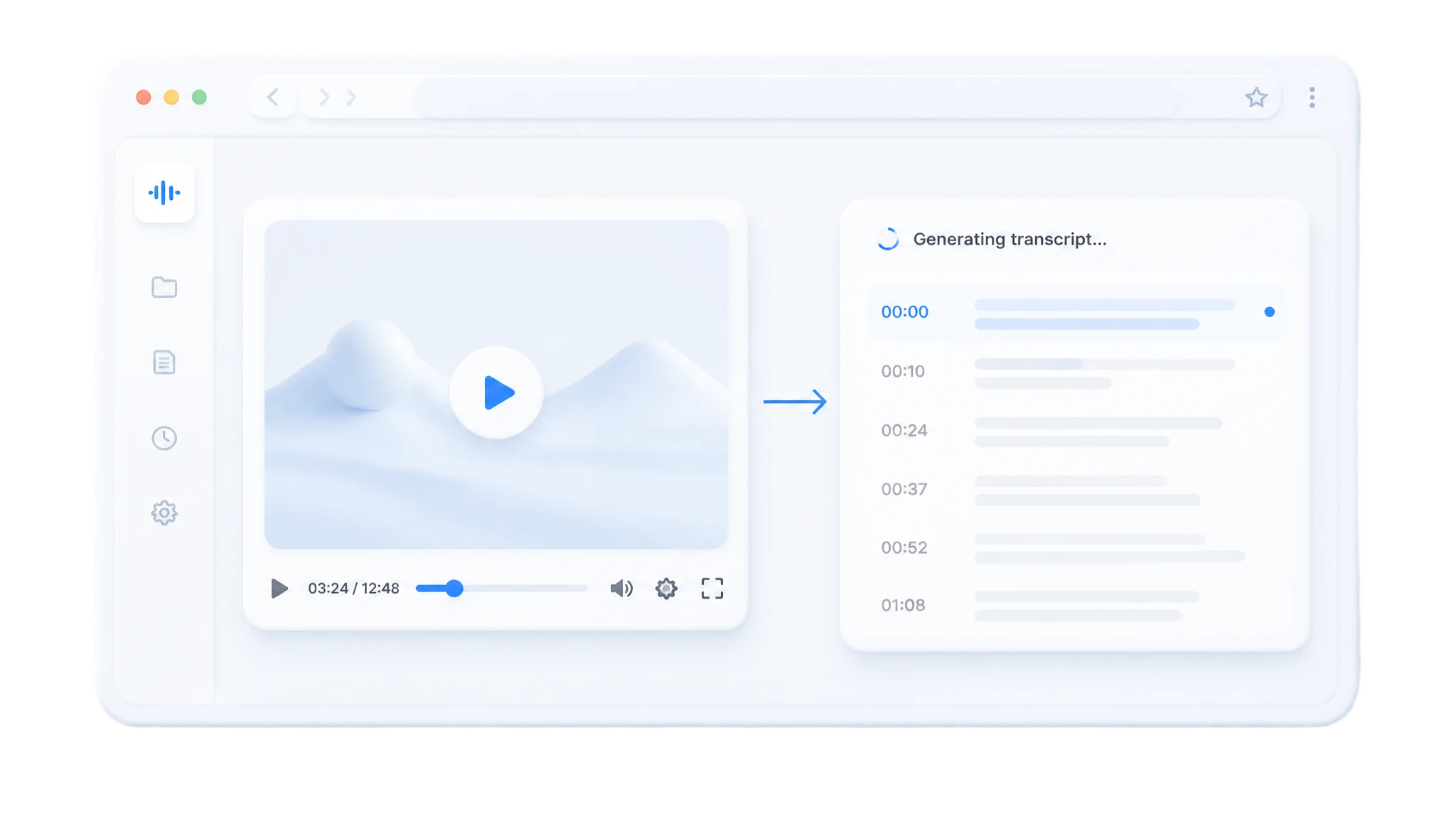 AI transcribes video to text
