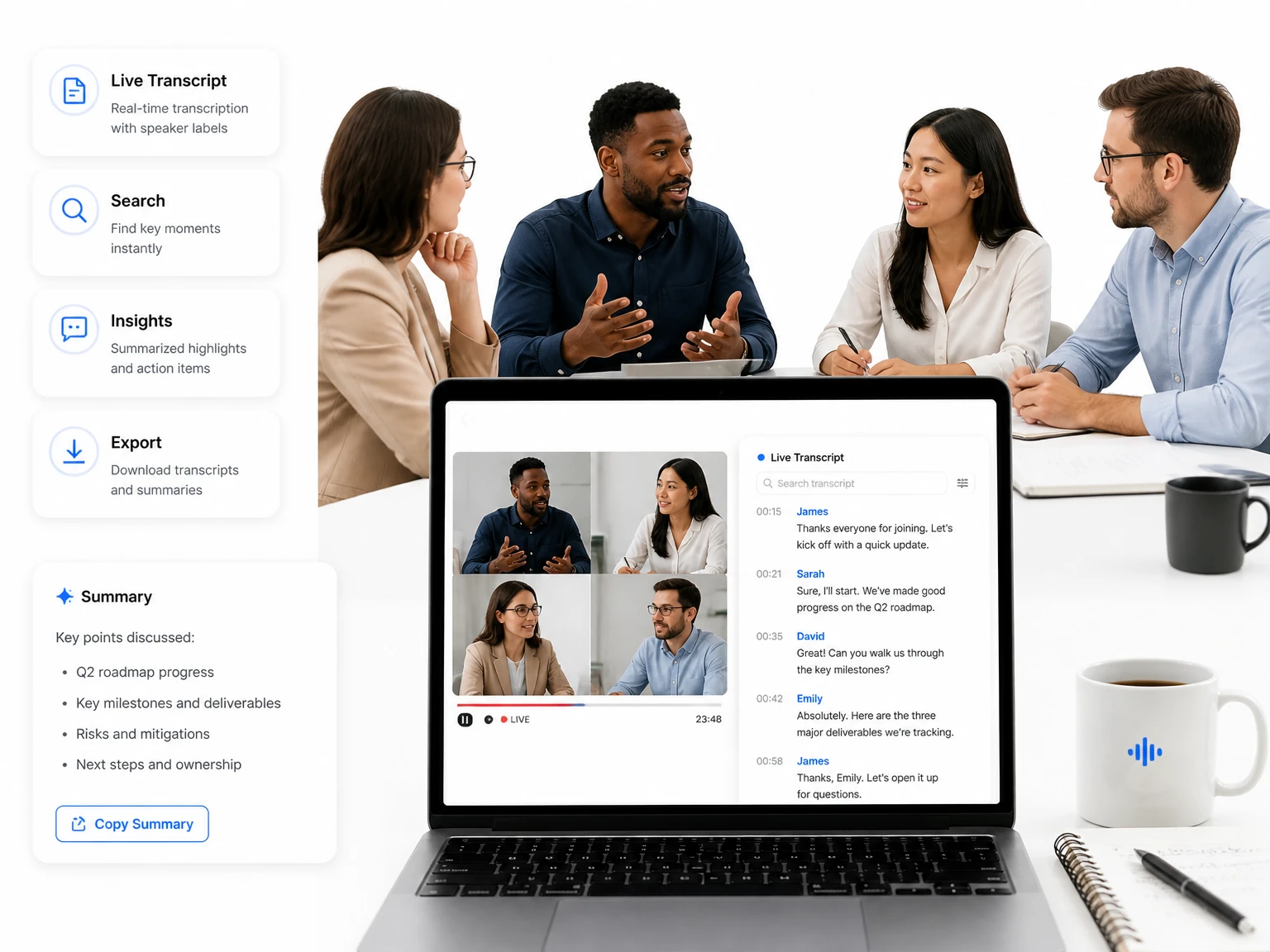 Meeting and interview transcription