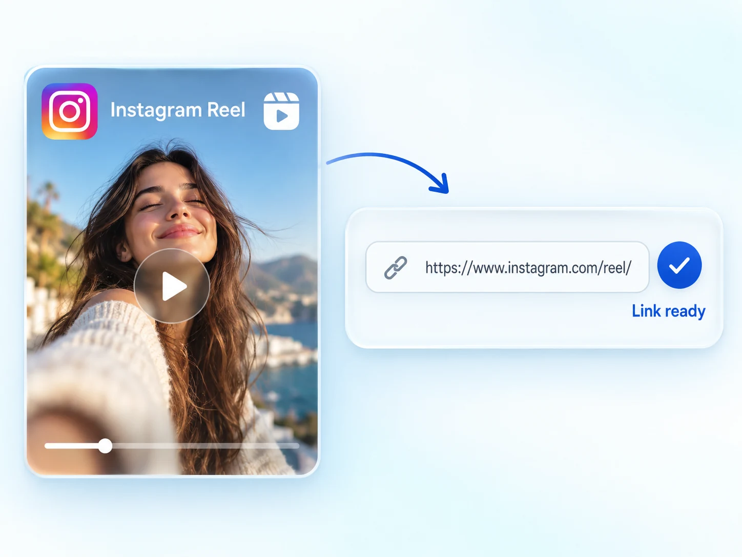 Ein unterstützter öffentlicher Instagram-Link wird eingefügt