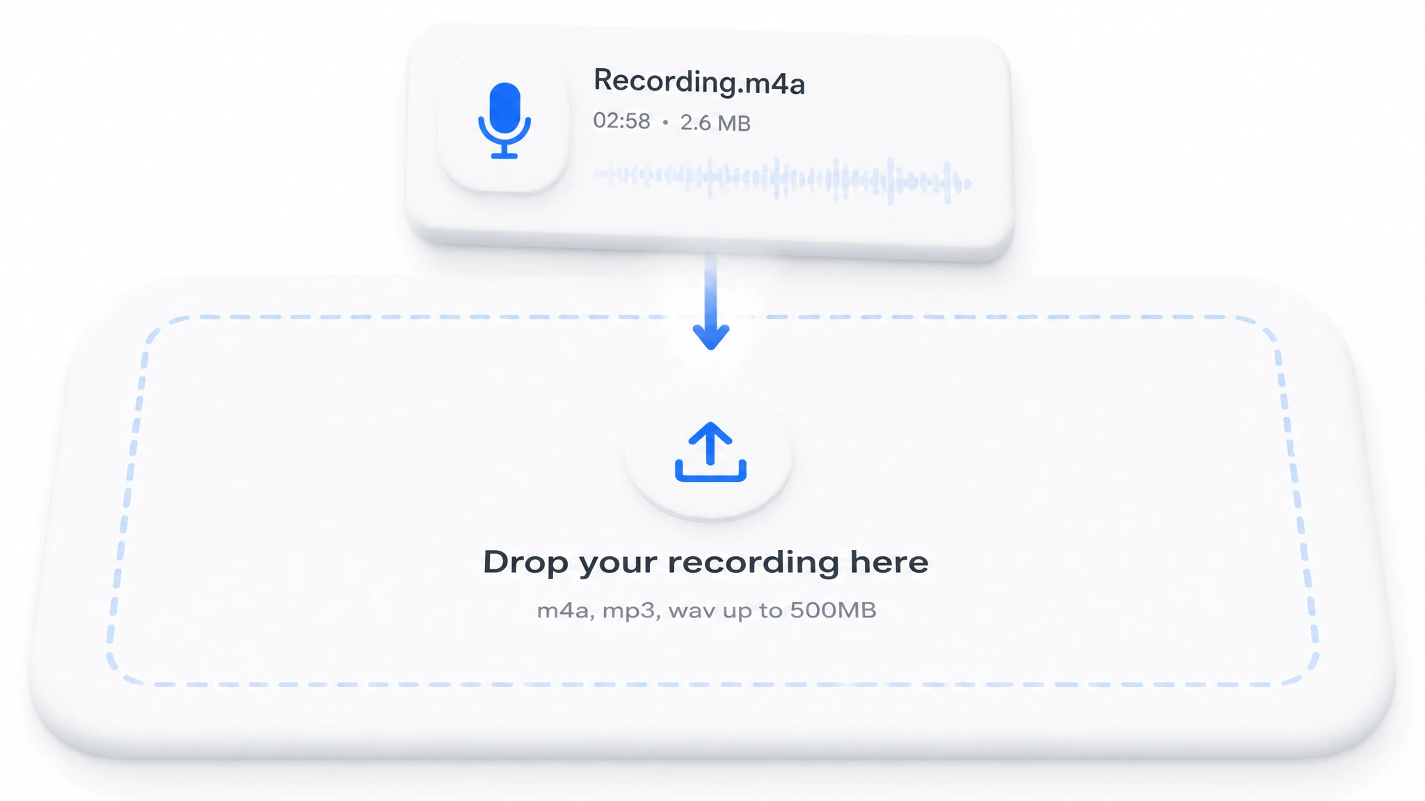 Uploading a recording for transcription