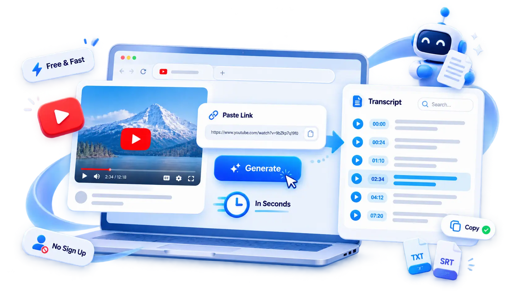 Free YouTube Transcript Generator